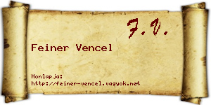Feiner Vencel névjegykártya